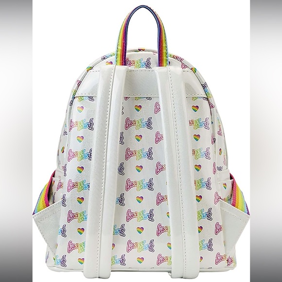 NWT Loungefly Lisa Frank Rainbow Heart Double Strap Shoulder Bag with Waist Bag - Picture 3 of 7
